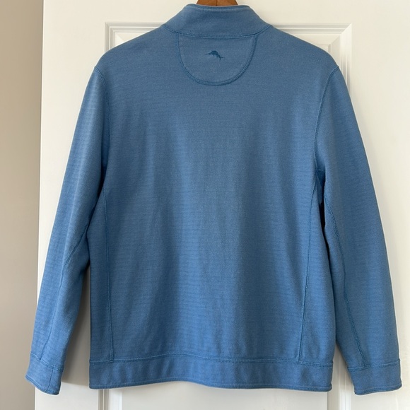 Tommy Bahama REVERSIBLE 1/2 Zip Pullover Sweatshirt w Marlin Logos Blue - Picture 7 of 12
